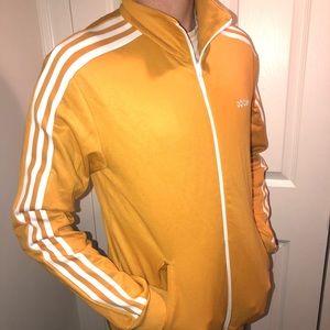 Adidas Zip-Up Track Jacket in Yellow/Gold